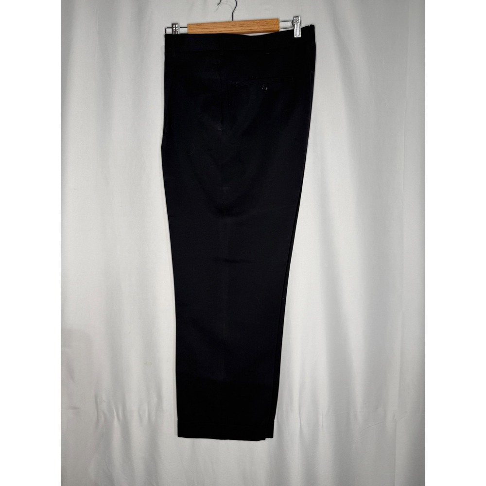 Mens Navy Blue Pleated Dress Pants Cuffed Hem Trousers 36x26.5